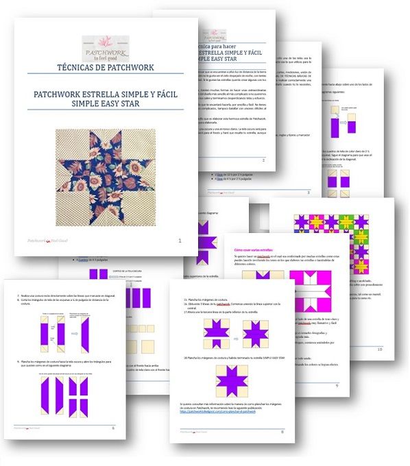 Contenido del Procedimiento para hacer una Estrella fácil y sencilla de Patchwork
