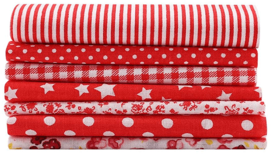 Telas fat quarter rojos